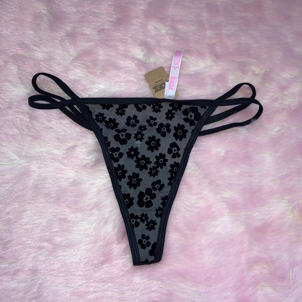NWT PINK lace string thong
